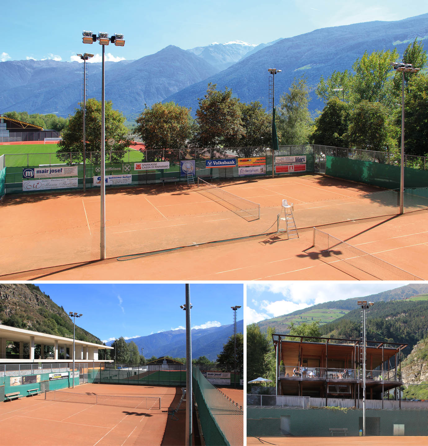 Campi da tennis regolamentari in terra battuta - valvenosta vinschgau - CP Tennis Academy