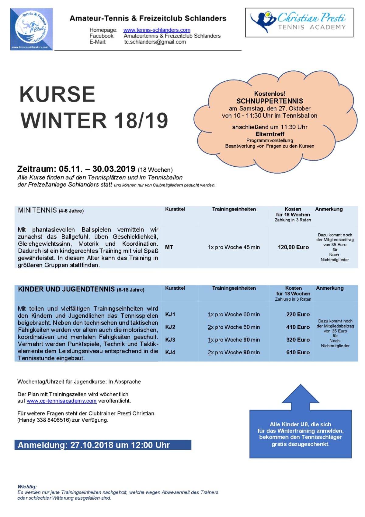 09 Wintertraining 2018-2019 Plakat