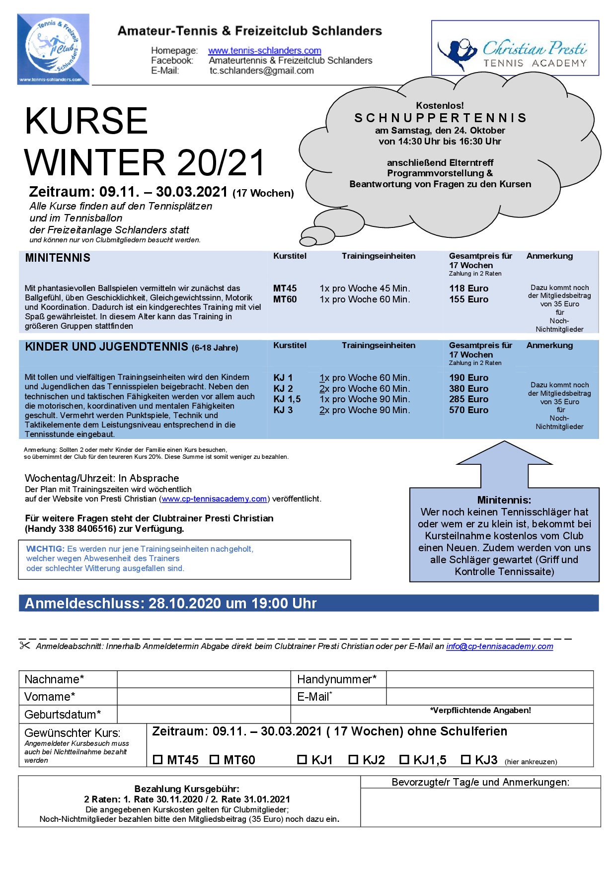 16 Flyer Wintertraining 2020-2021